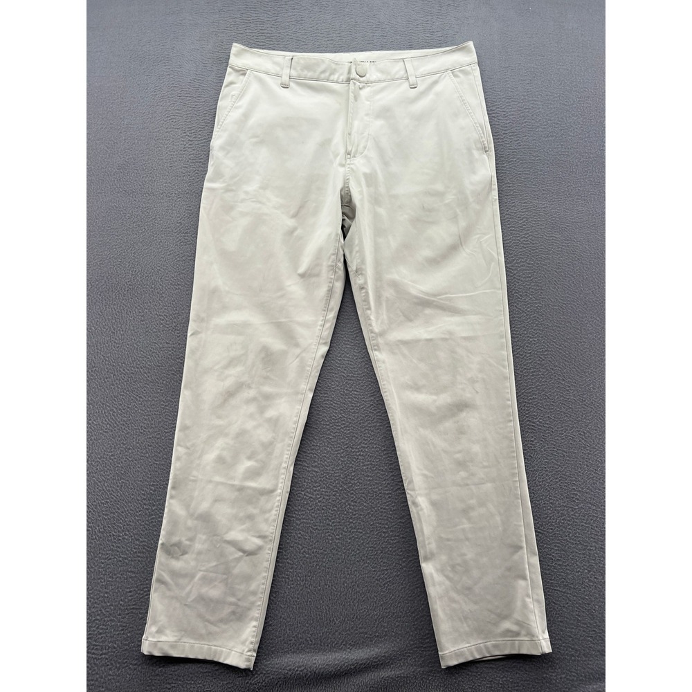 Rhone Pants Men's 34x30 Light Khaki Tan Commuter Performance Trousers